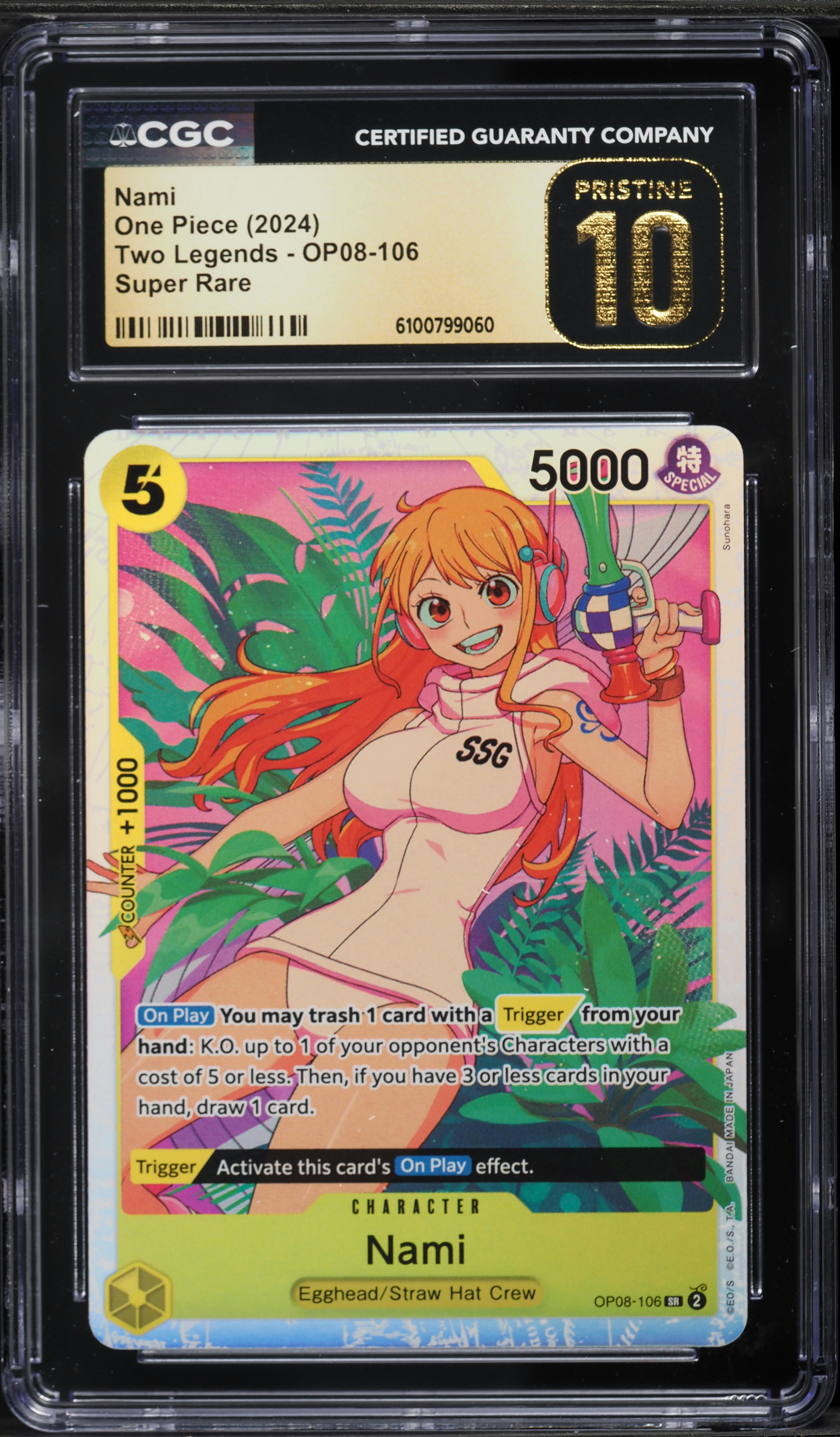 2024 One Piece Two Legends SR Nami #OP08-106 CGC 10 PRISTINE on