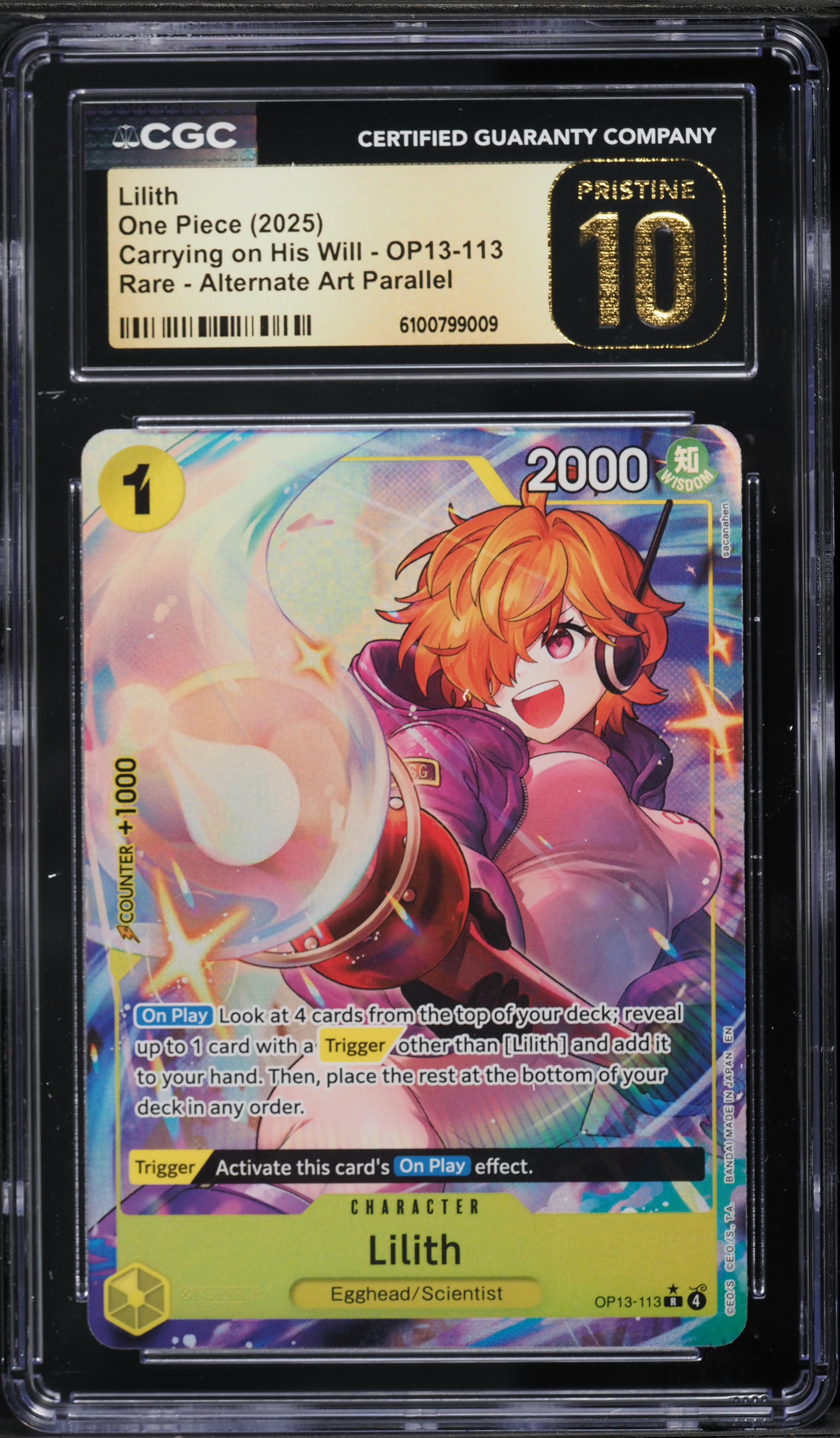 2025 One Piece Carrying On His Will Alt Art Lilith #OP13-113 CGC