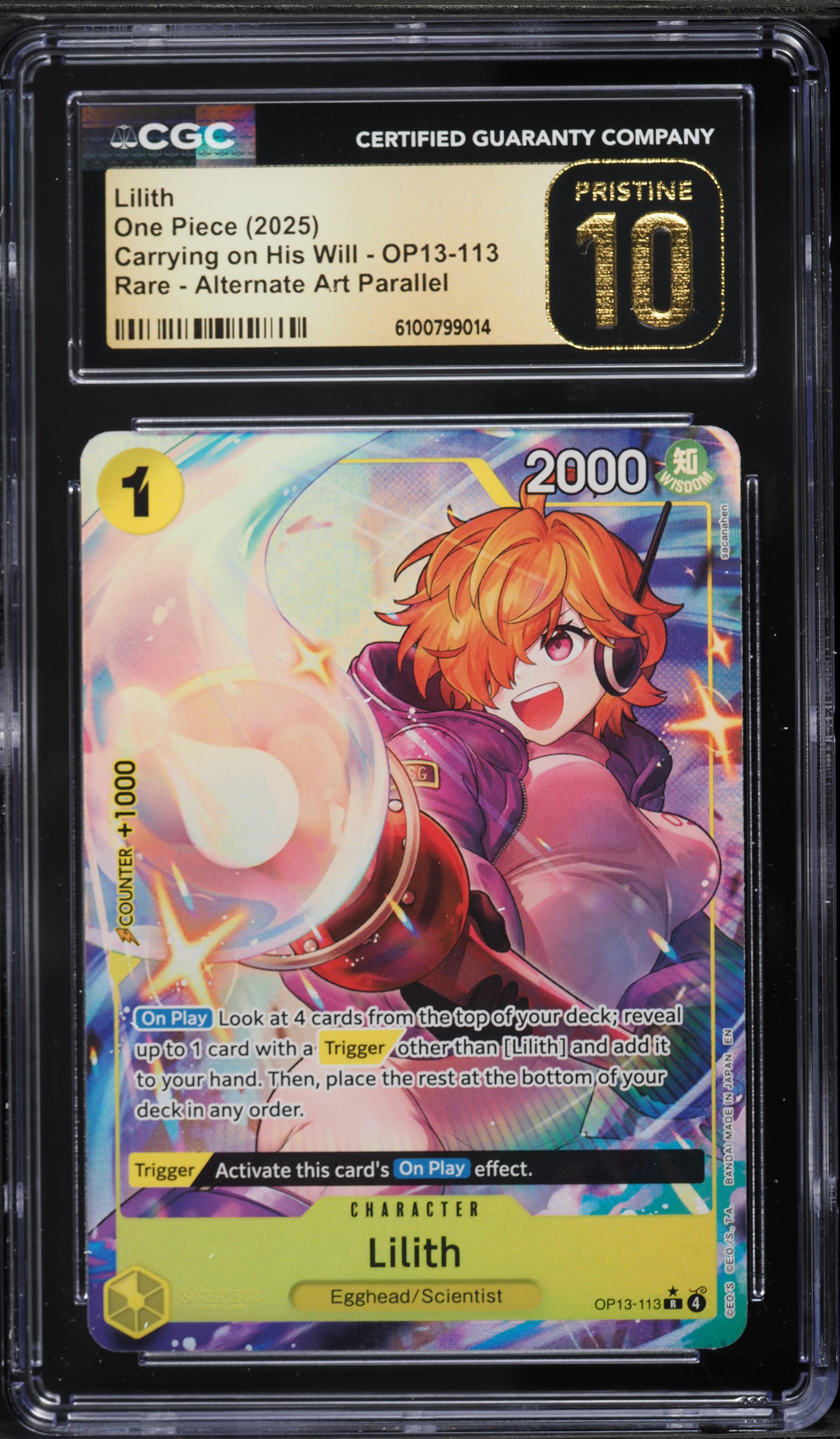 2025 One Piece Carrying On His Will Alt Art Lilith #OP13-113 CGC