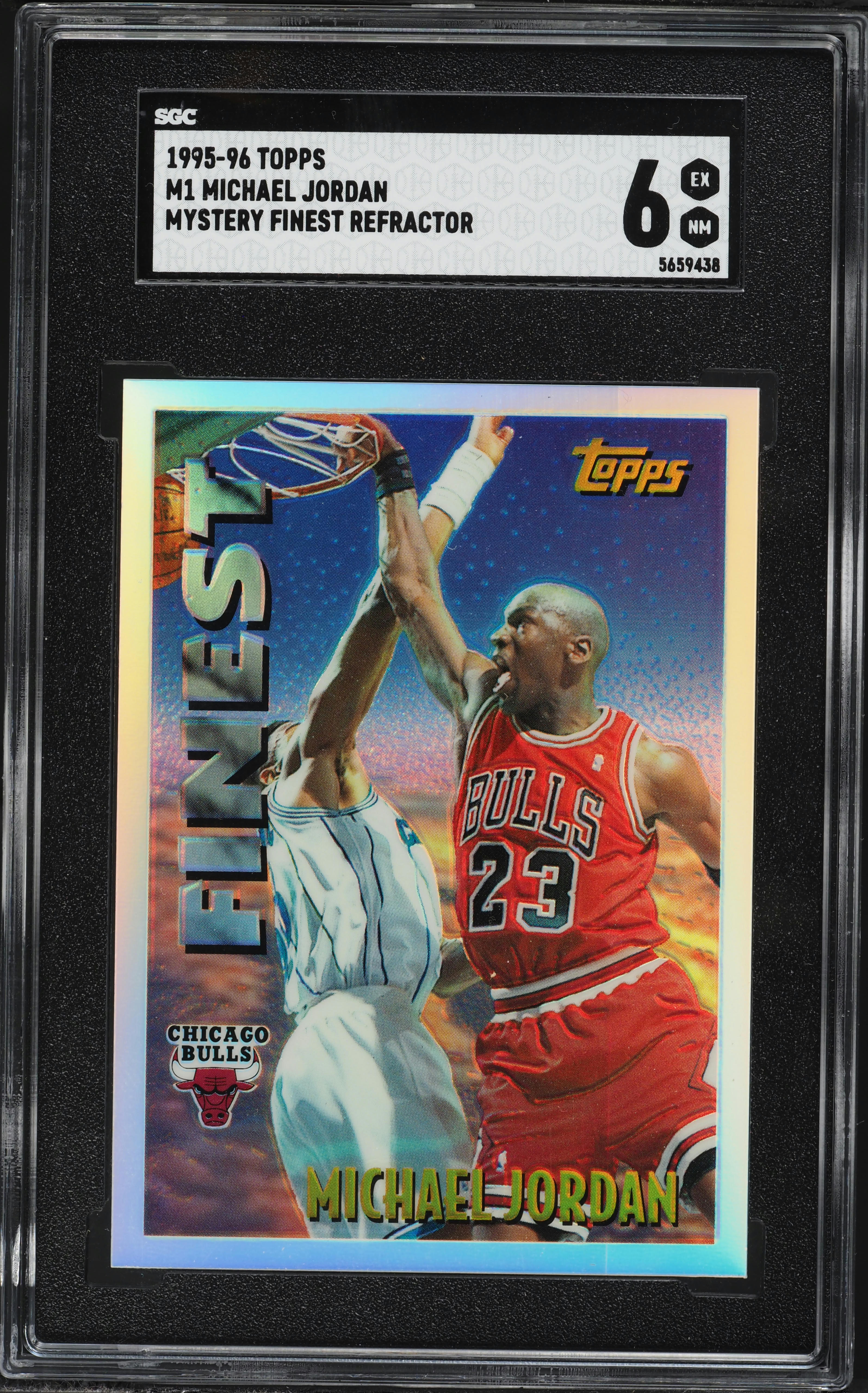 1995 Topps Mystery Finest Refractor Michael Jordan #M1 SGC 6 EXMT