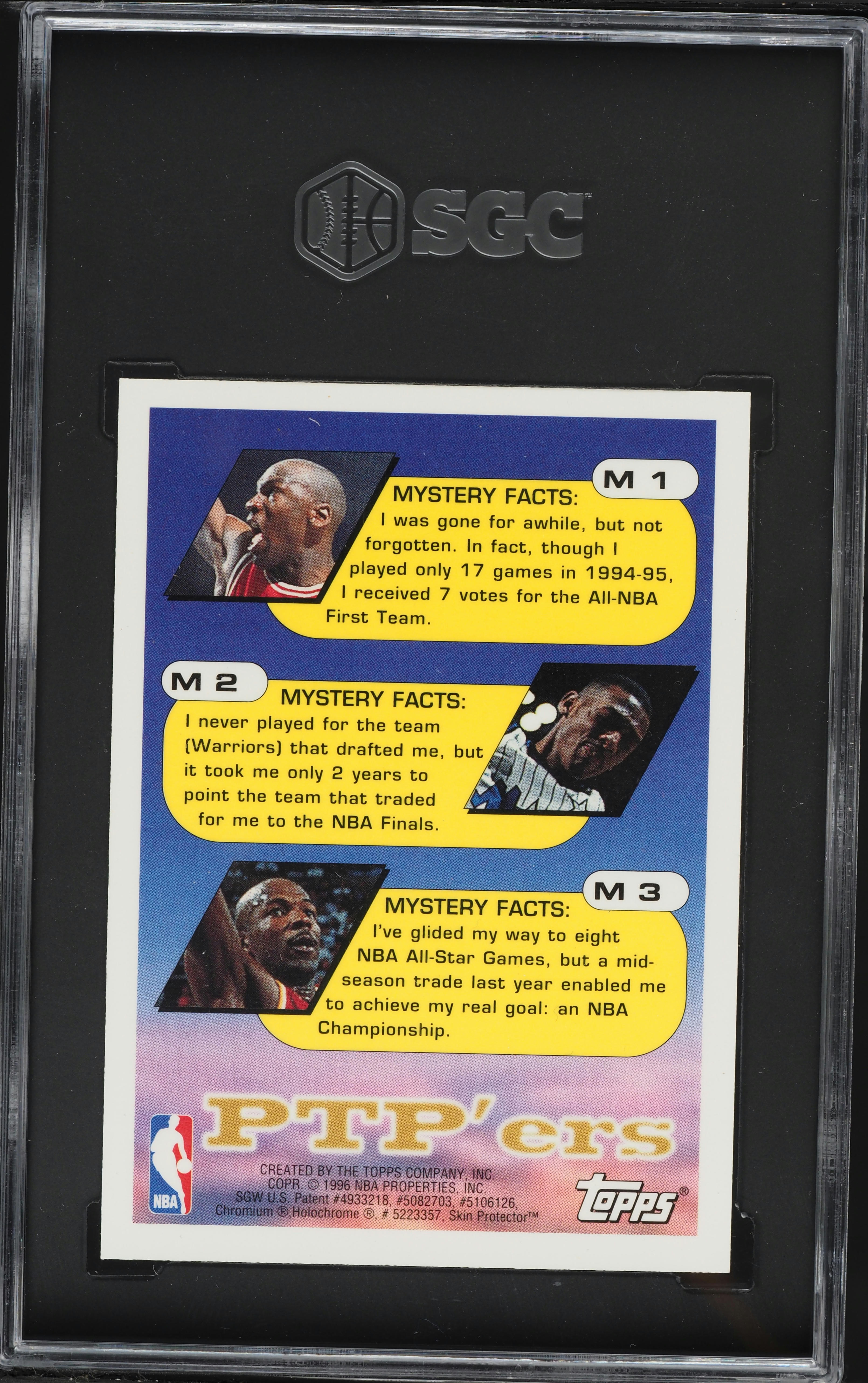 1995 Topps Mystery Finest Refractor Michael Jordan #M1 SGC 6 EXMT