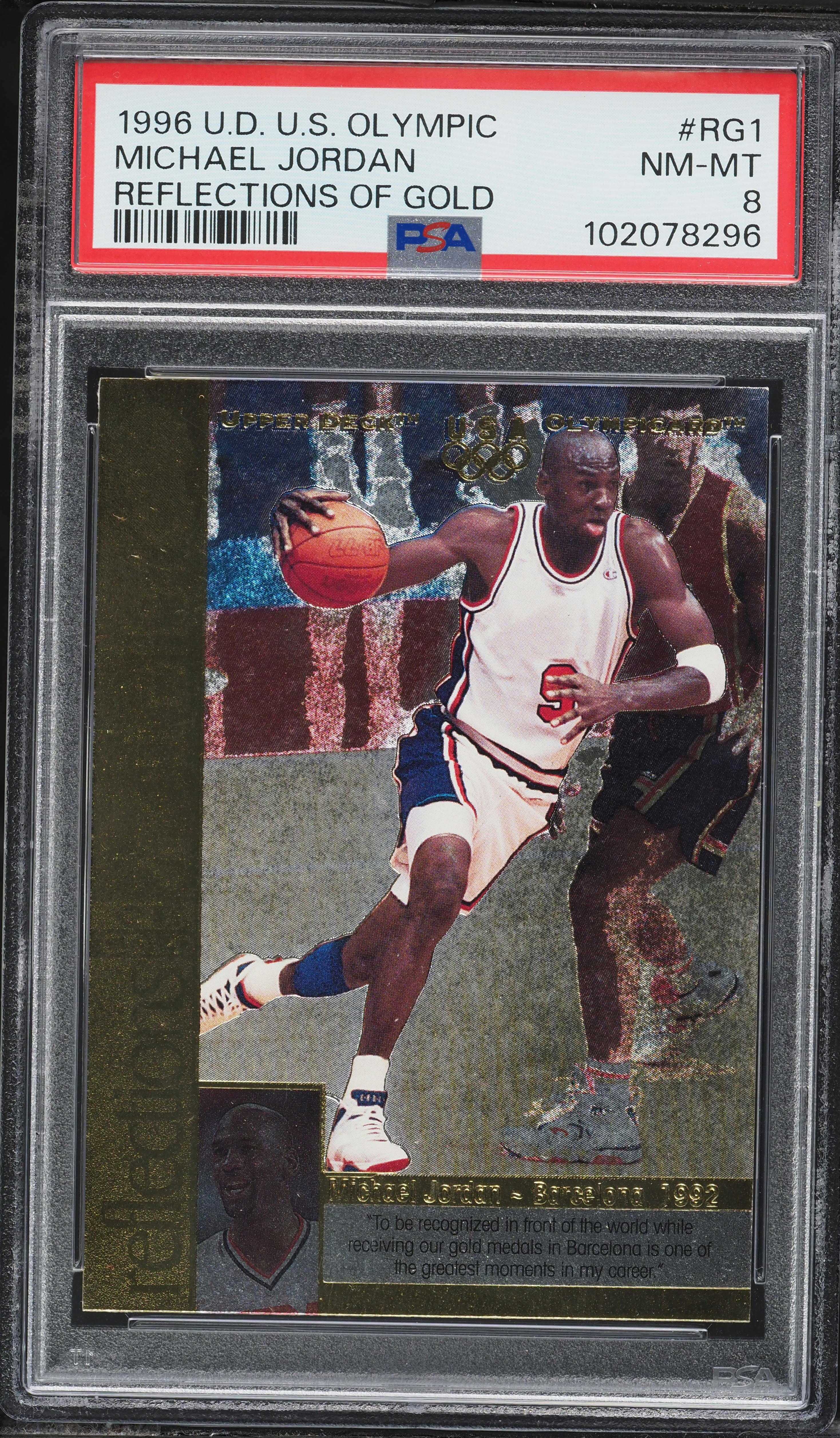 1996 Upper Deck USA Olympic Reflections Of Gold Michael Jordan