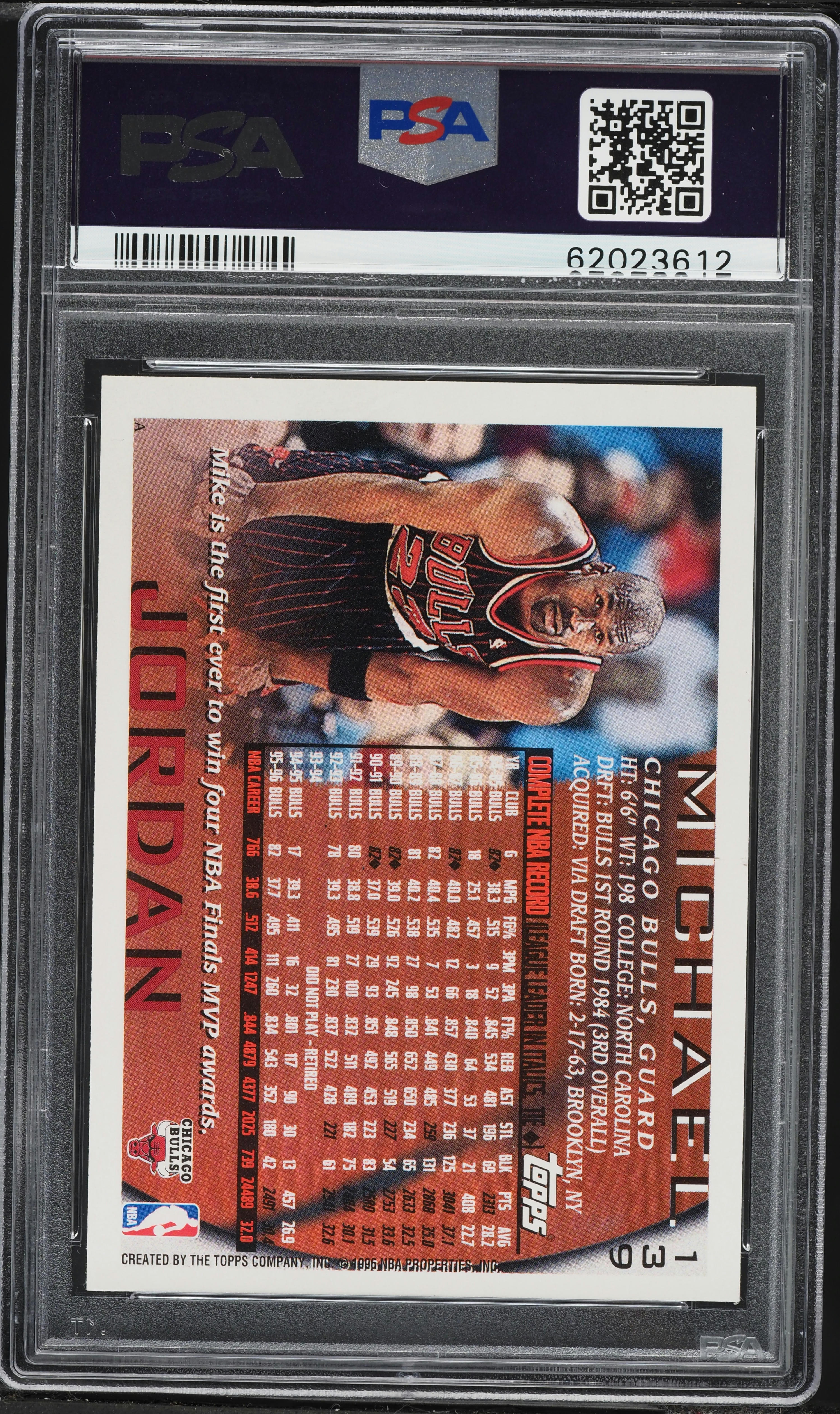 1996 Topps NBA 50th Michael Jordan #139 PSA 8 NM-MT on Fanatics
