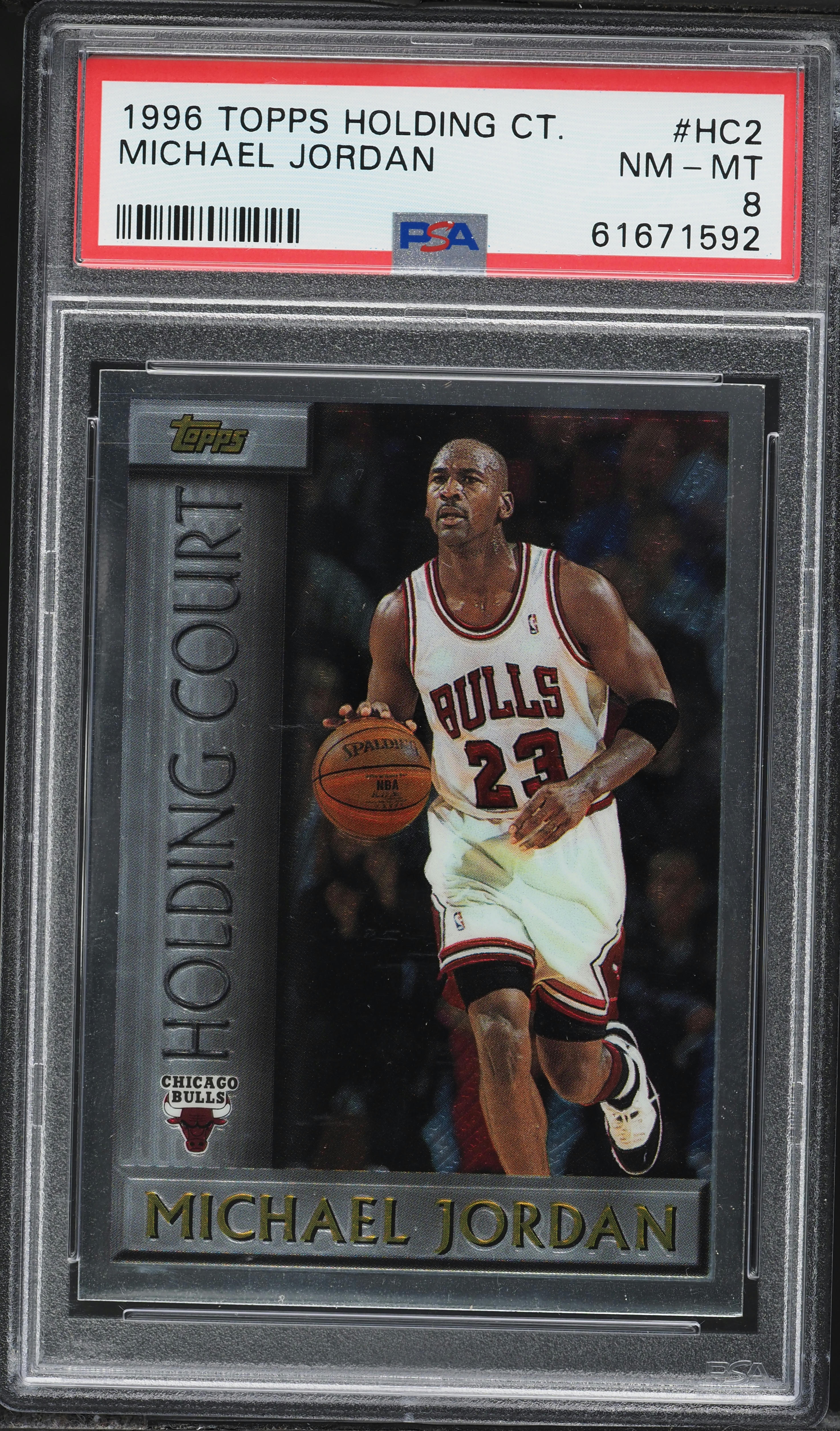 1996 Topps Holding Court Michael Jordan #HC2 PSA 8 NM-MT on
