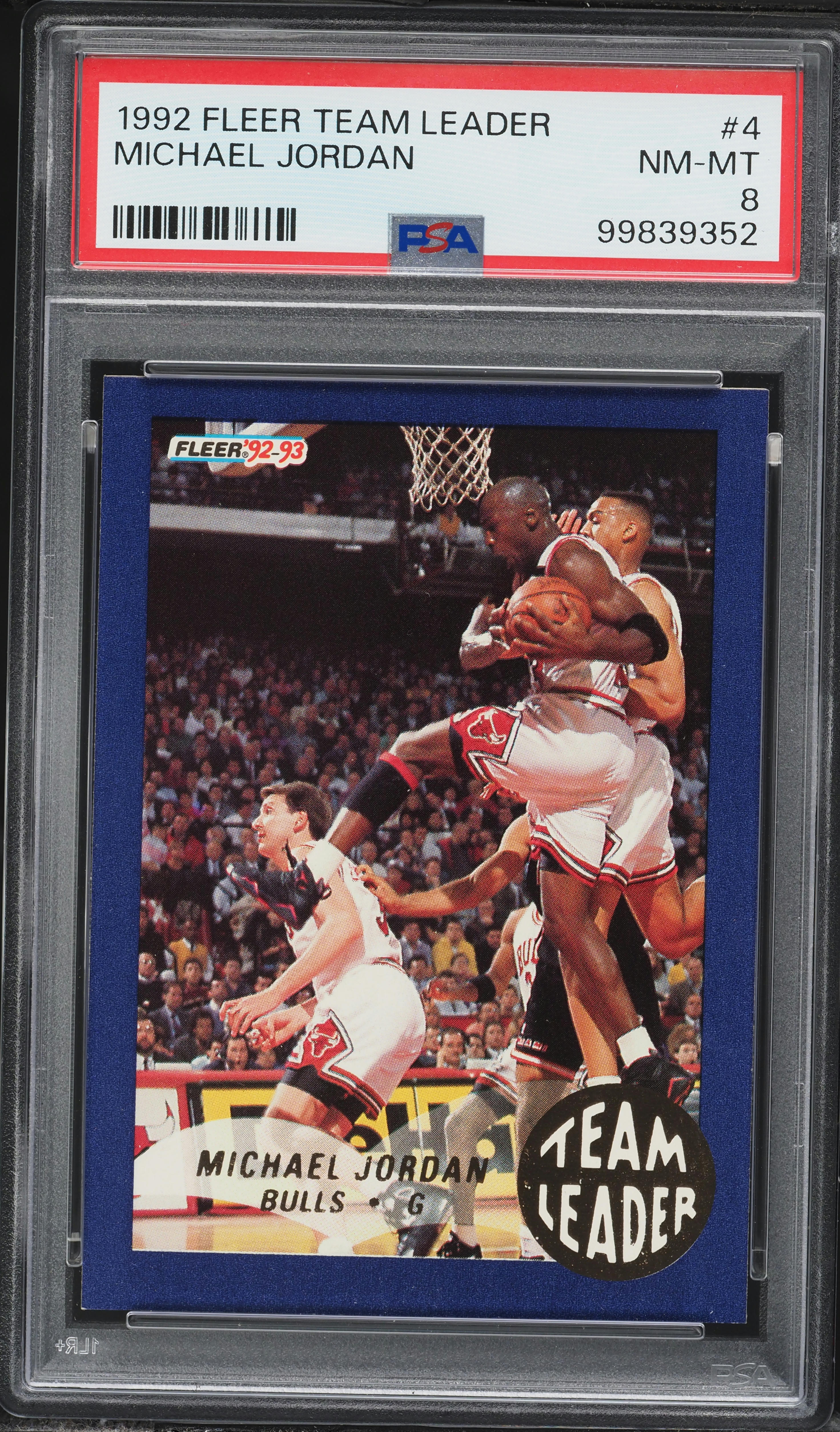 1992 Fleer Team Leader Michael Jordan #4 PSA 8 NM-MT on Fanatics