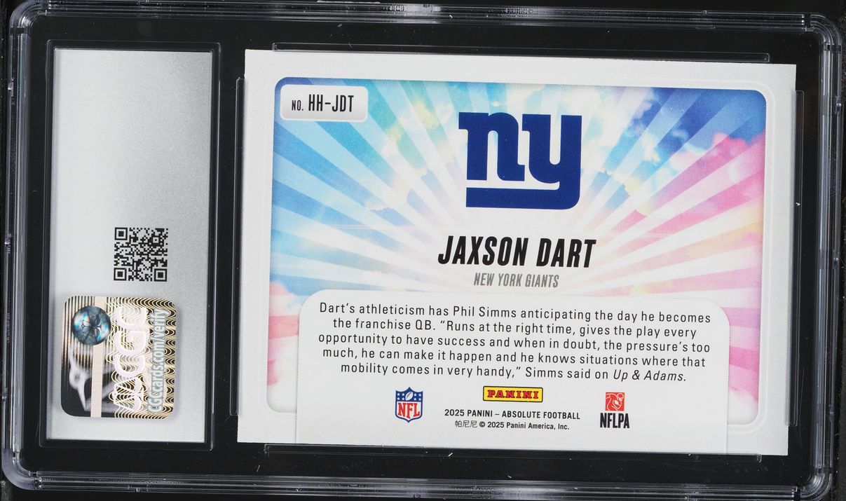 2025 Panini Absolute Hog Heaven Jaxson Dart ROOKIE #HH-JDT CGC 9.5 MINT+
