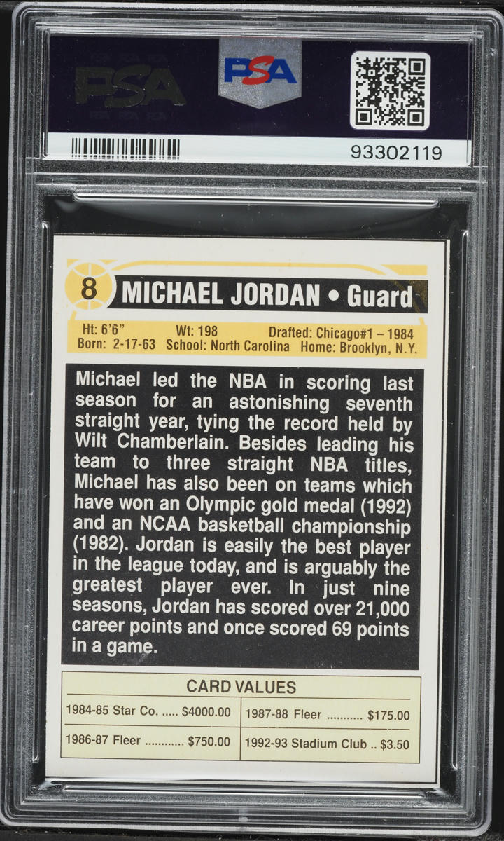 1994 SCD Sports Card Pocket Price Guide Michael Jordan #8 PSA 5 EX