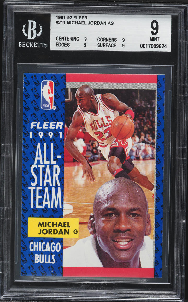 1991 Fleer Basketball Michael Jordan #211 BGS 9 MINT
