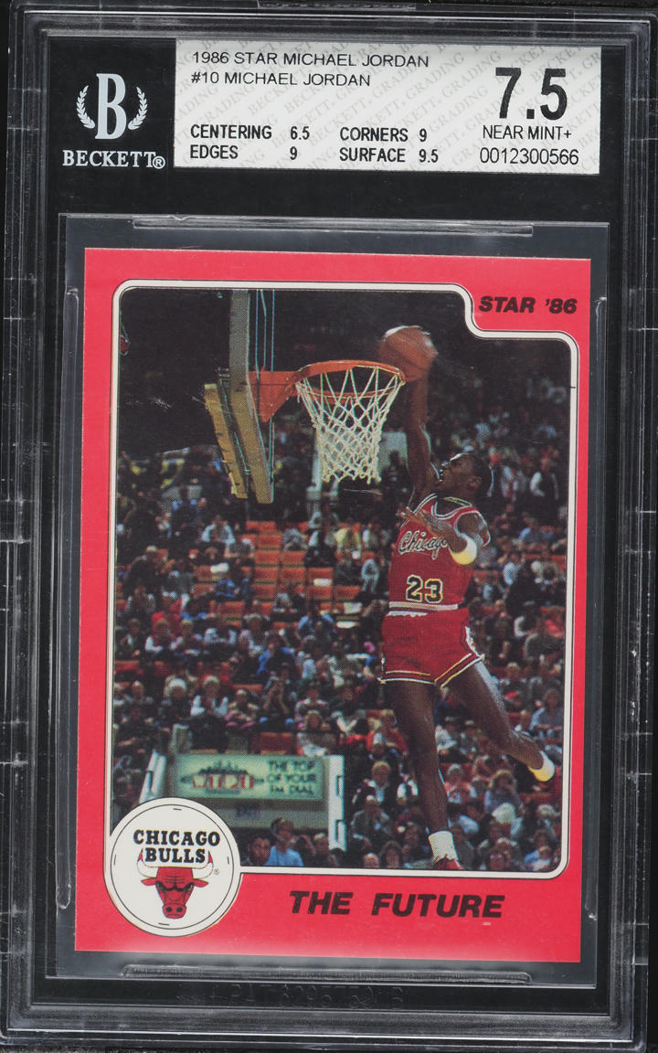 1986 Star Basketball Michael Jordan ROOKIE #10 BGS 7.5 NRMT+