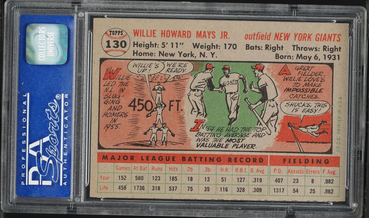 1956 Topps Willie Mays #130 PSA 7 NRMT
