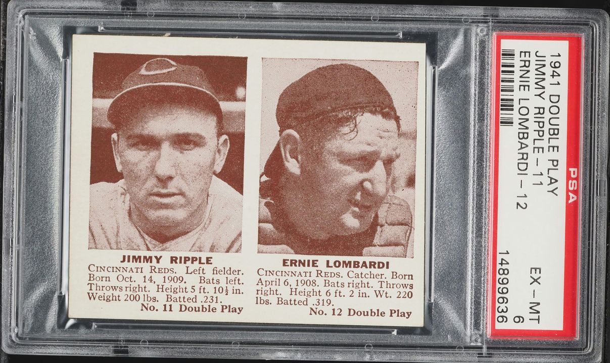 1941 Double Play George Case-88 Jimmy Ripple-11 Ernie Lombardi-12 PSA 6 EXMT