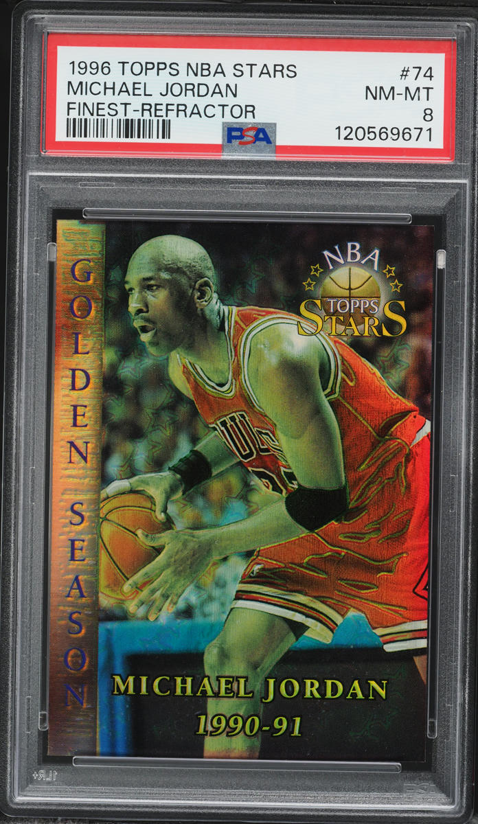 1996 Topps NBA Stars Finest Refractor Michael Jordan #74 PSA 8 NM