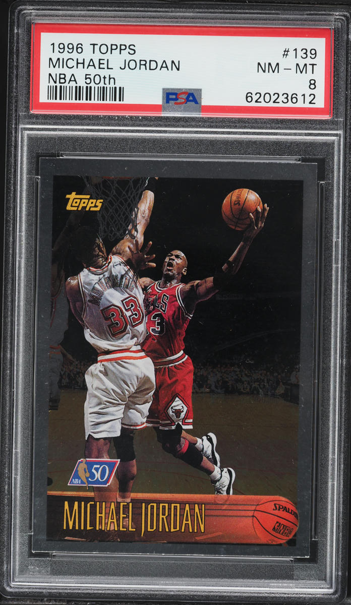 1996 Topps NBA 50th Michael Jordan #139 PSA 8 NM-MT on Fanatics