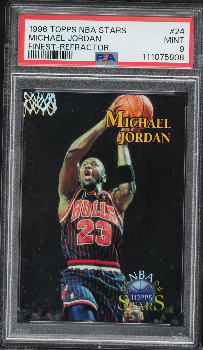1996 Topps NBA Stars Finest Refractor Michael Jordan #24 PSA 9 MINT