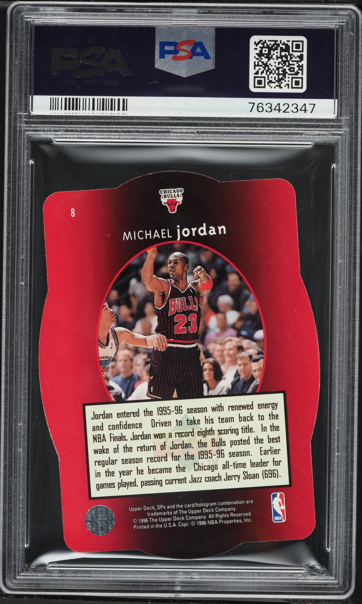 1996 SPx Gold Die-Cut Michael Jordan #8 PSA 8 NM-MT on Fanatics