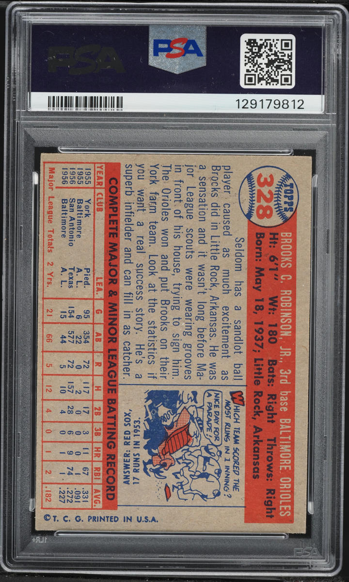1957 Topps Brooks Robinson ROOKIE #328 PSA 4 VGEX