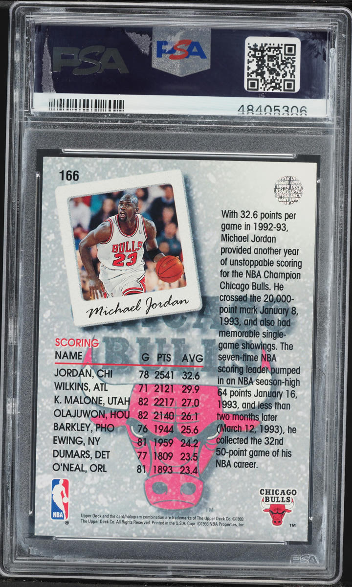 1993 Upper Deck Basketball Michael Jordan #166 PSA 6 EXMT