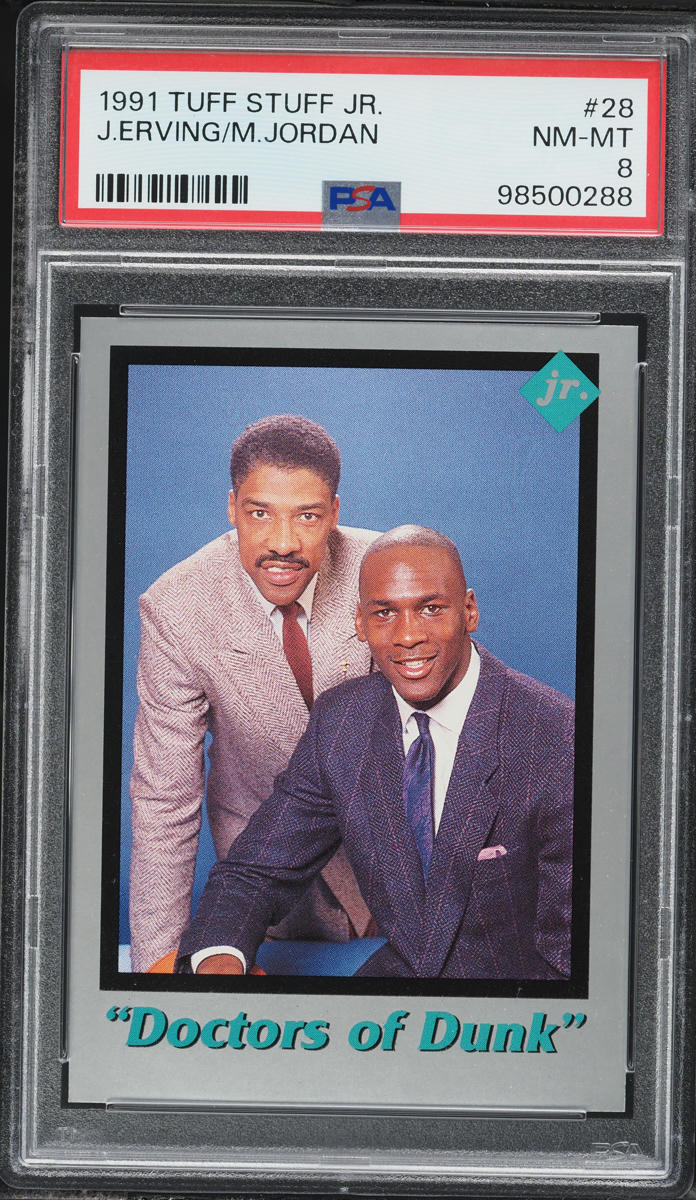 1991 Tuff Stuff Jr. Julius Erving Michael Jordan #28 PSA 8 NM-MT