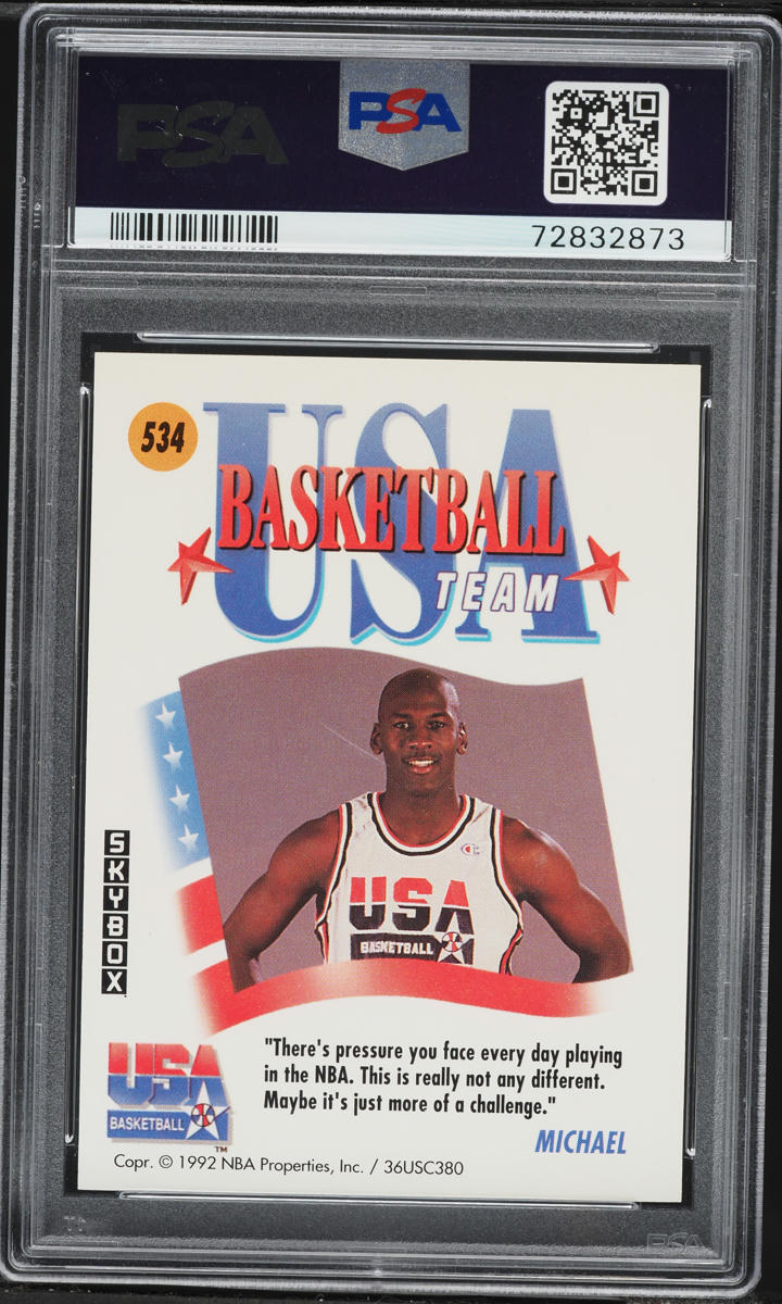 1991 Skybox USA Basketball Team Michael Jordan #534 PSA 9 MINT on
