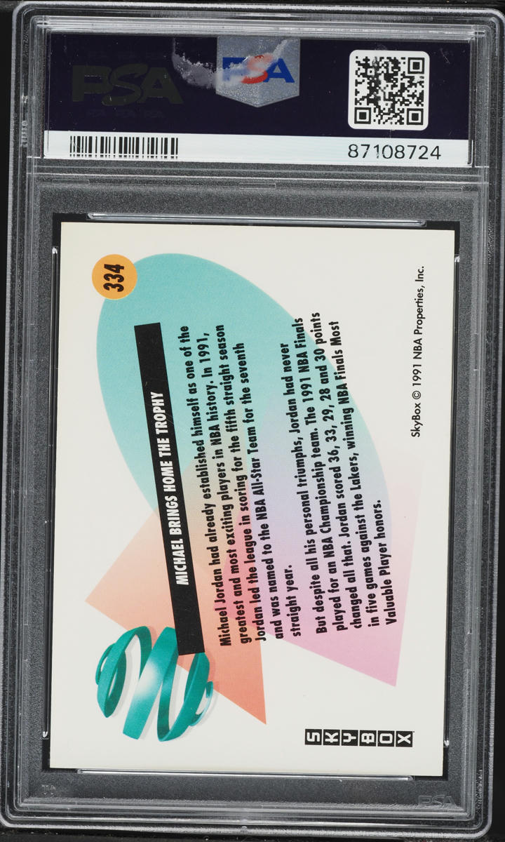 1991 Skybox Basketball Michael Jordan #334 PSA 6 EXMT