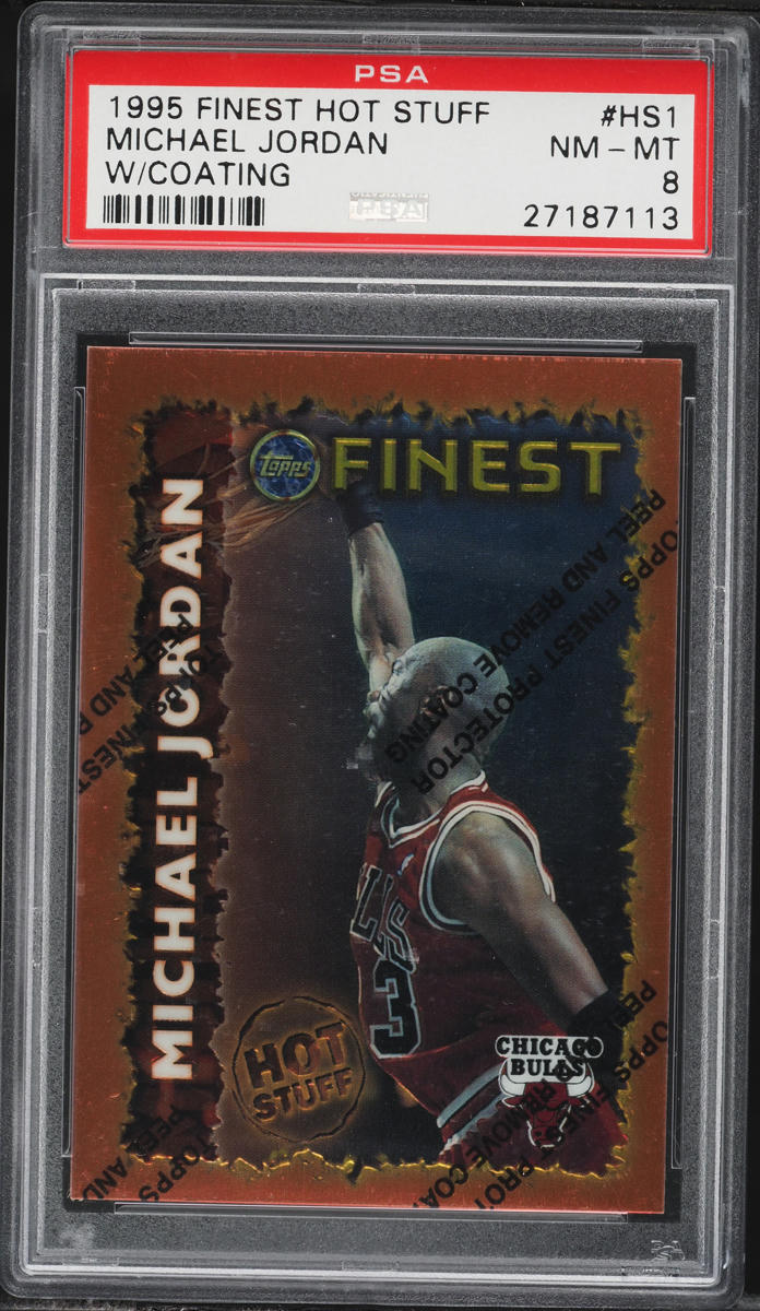 1995 Finest Hot Stuff w/ Coating Michael Jordan #HS1 PSA 8 NM-MT