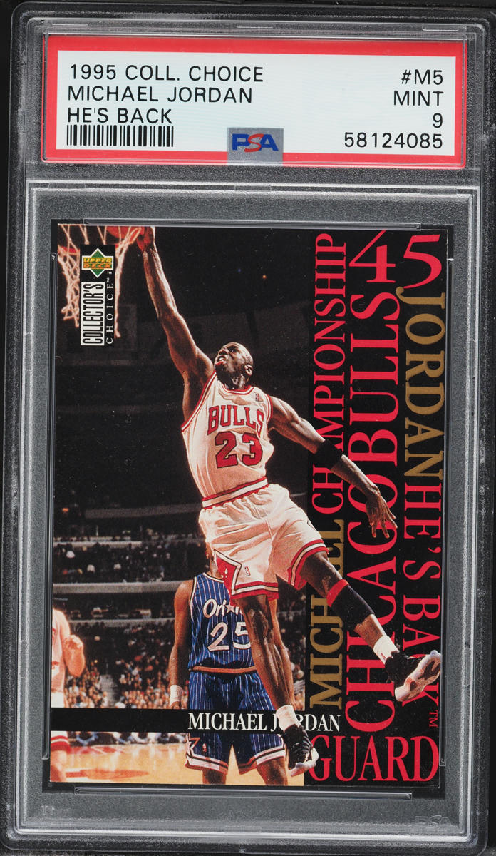 1995 Collector's Choice He's Back Michael Jordan #M5 PSA 9 MINT on