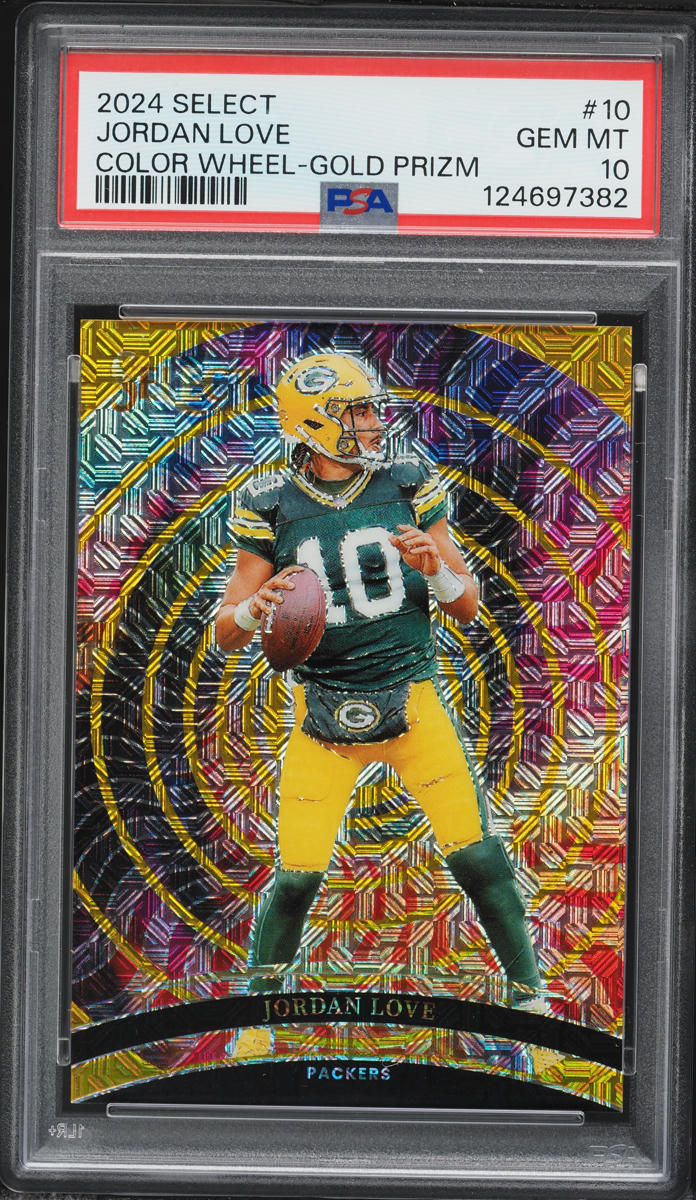 2024 Select Color Wheel Gold Prizm Jordan Love /10 #10 PSA 10 GEM MINT