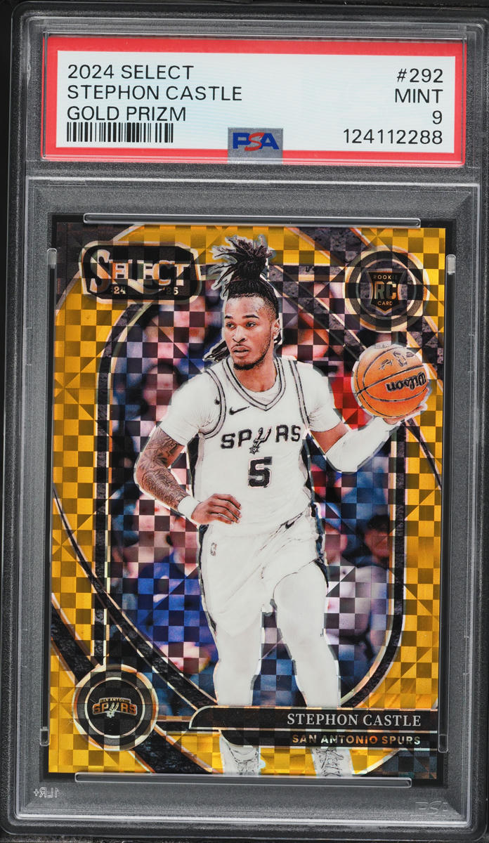 2024 Select Courtside Gold Prizm Stephon Castle ROOKIE /10 #292 PSA 9 MINT
