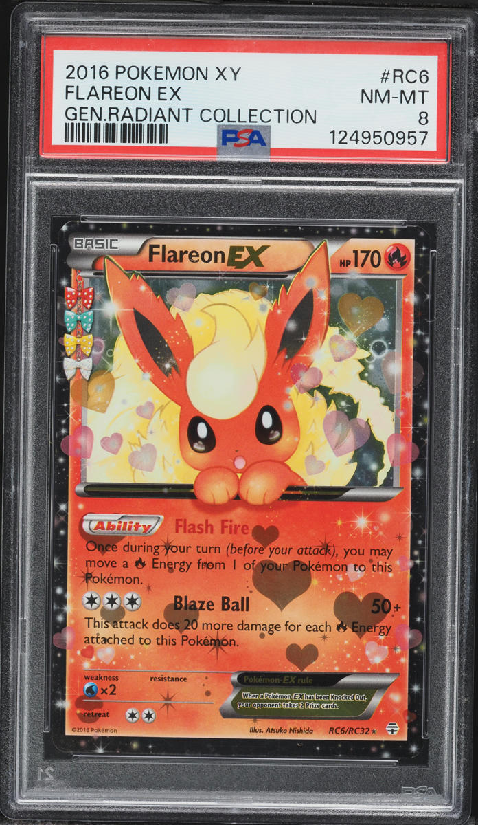 2016 Pokemon XY Generations Radiant Collection Flareon EX #RC6 PSA 8 NM-MT
