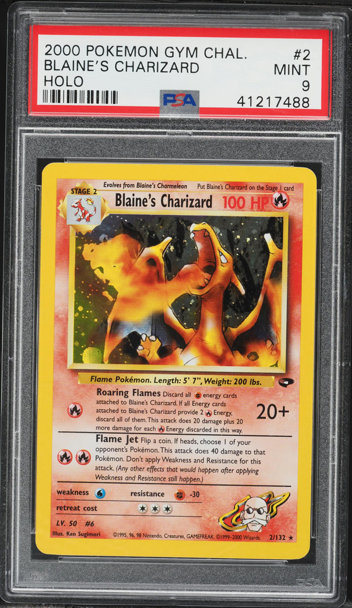 2000 Pokemon Gym Challenge Holo Blaine's Charizard #2 PSA 9 MINT