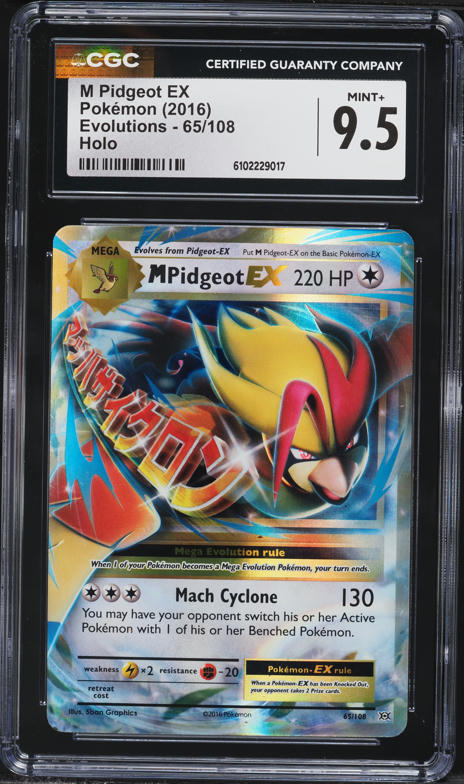 2016 Pokemon XY Evolutions Holo M Pidgeot EX #65 CGC 9.5 MINT+