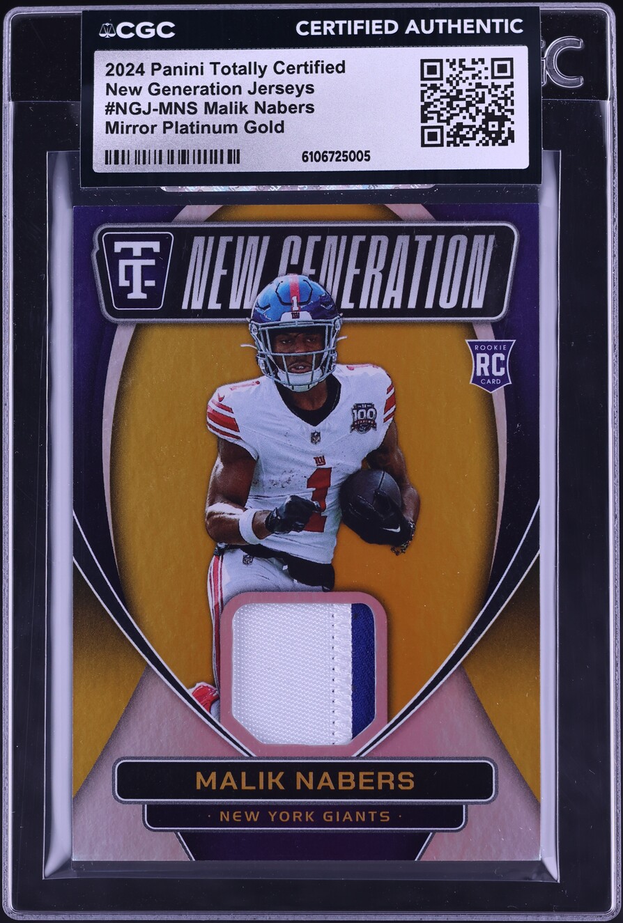 2024 Totally Certified New Generation Mirror Platinum Gold Malik Nabers RC PATCH /10 CGC AUTH