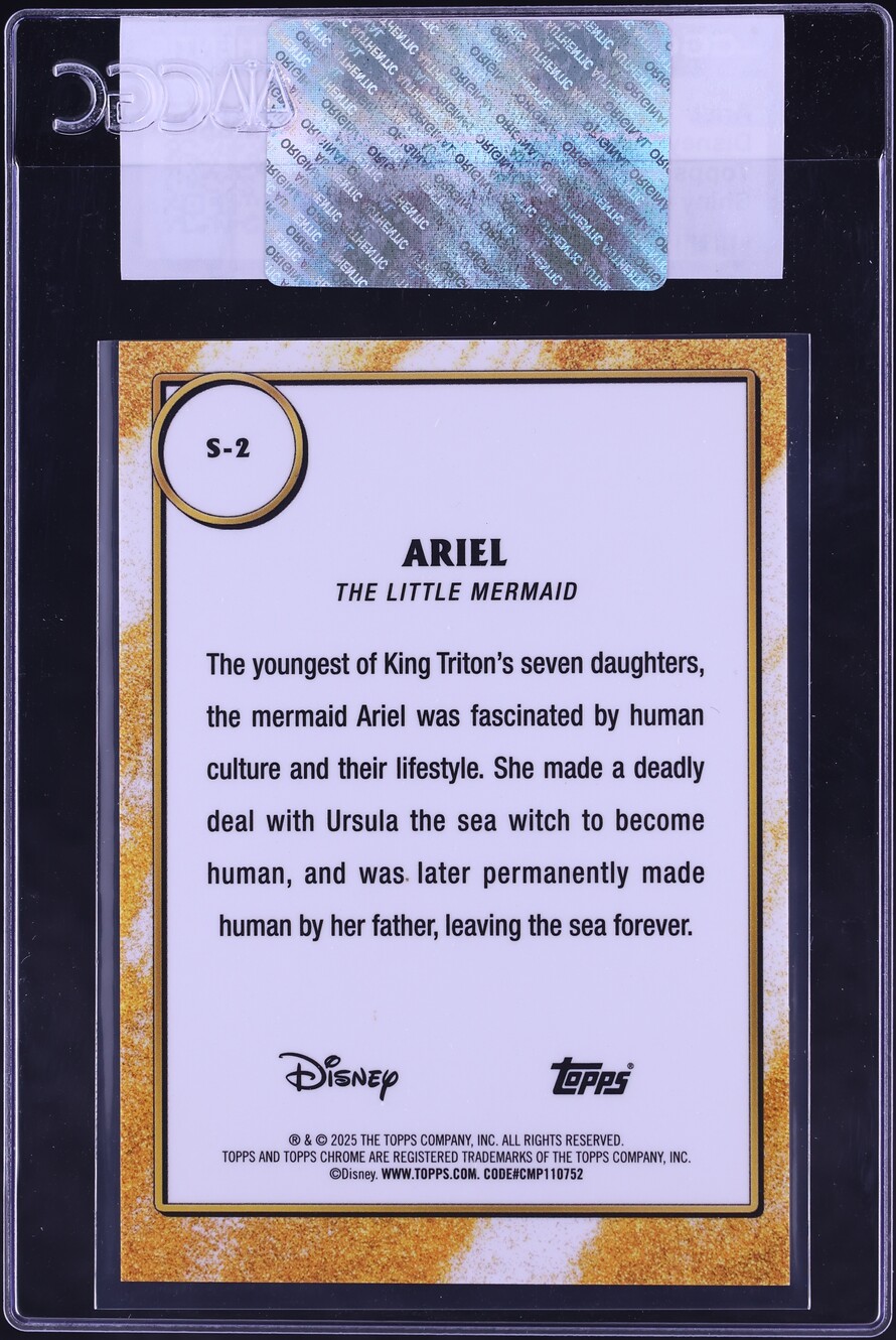 2025 Topps Chrome Disney Wonder Shiny Red Refractor Ariel /5 #S-2