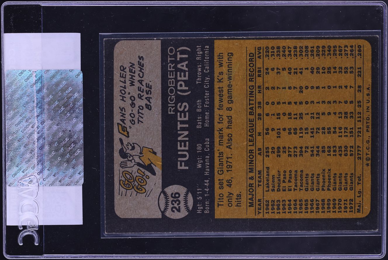 1973 Topps Tito Fuentes #236 CGC AUTH