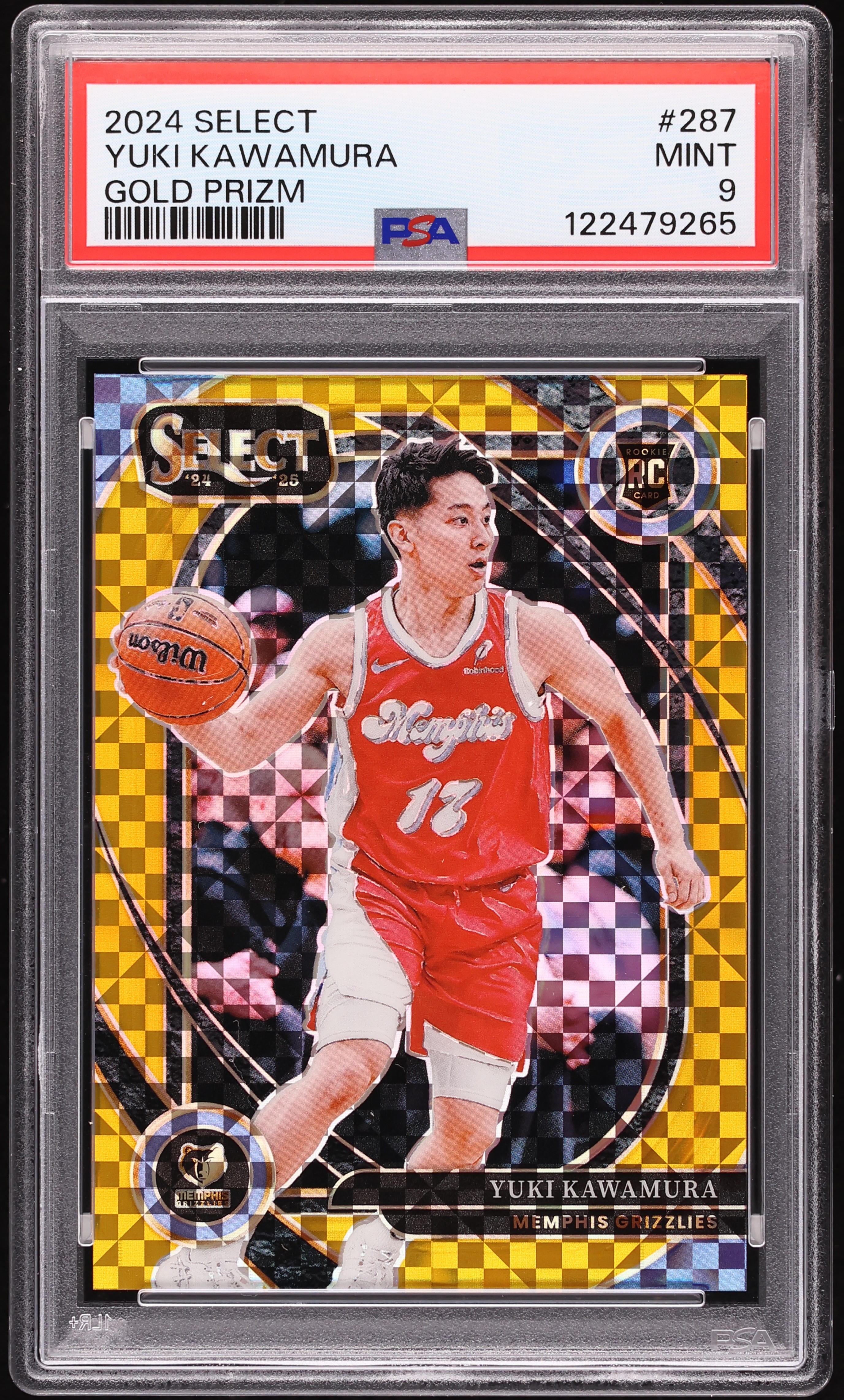 2024 Select Courtside Gold Prizm Yuki Kawamura ROOKIE /10 #287 PSA 