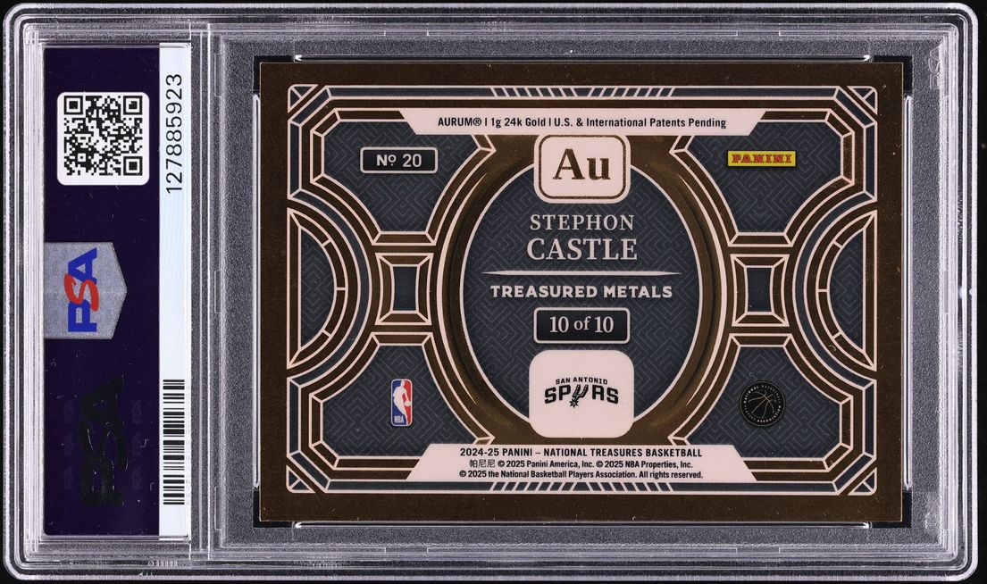 2024 National Treasure Treasured Metal Gold Stephon Castle SSP ROOKIE 10/10 #20 PSA AUTH