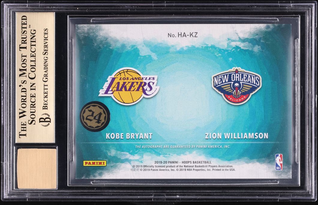 2019 Hoops Art Kobe Bryant & Zion Williamson ROOKIE AUTO #HA-KZ