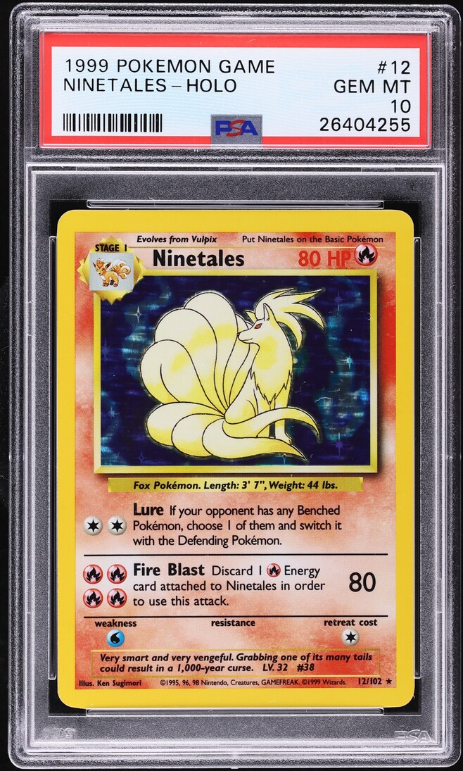 1999 Pokemon Base Set Holo Ninetales #12 PSA 10 GEM MINT