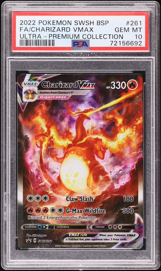 2022 Pokemon Sword & Shield Promo Ultra Premium Full Art Charizard VMAX #SWSH261 PSA 10 GEM