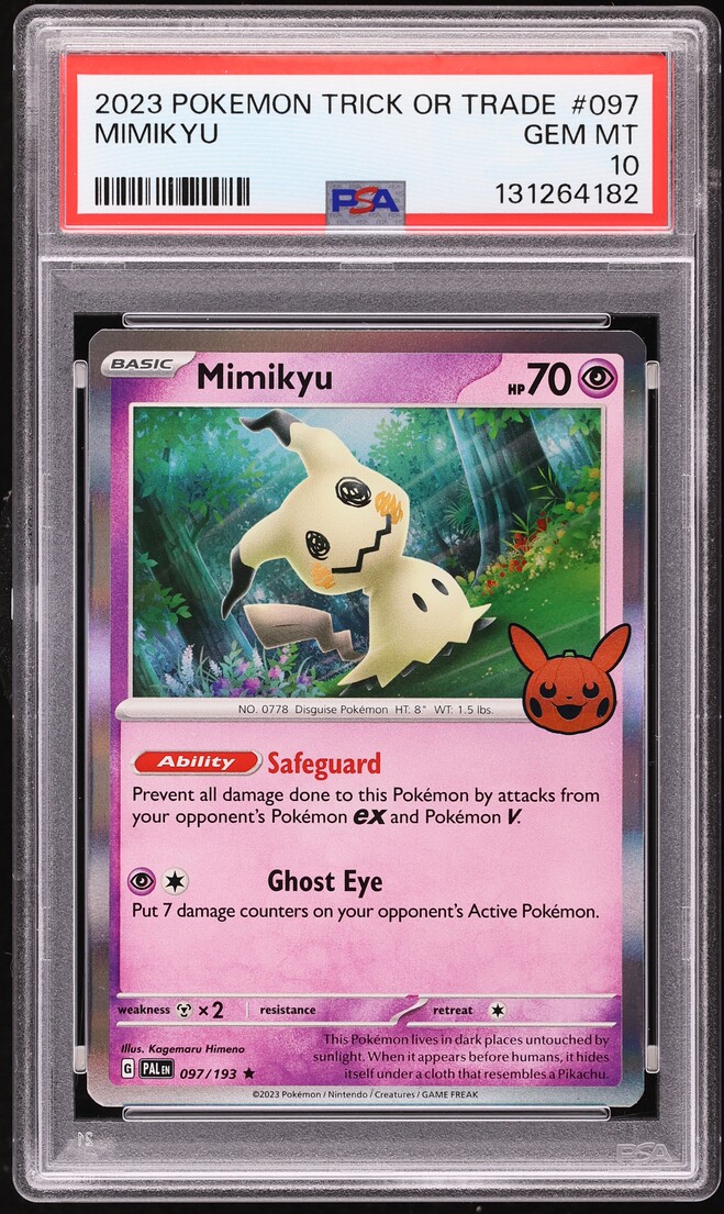 2023 Pokemon Scarlet & Violet Trick Or Trade Mimikyu #97 PSA 10 GEM MINT on Fanatics Collect 2023 Pokemon Scarlet & Violet Trick Or Trade Mimikyu #97 PSA 10 GEM MINT on Fanatics Collect