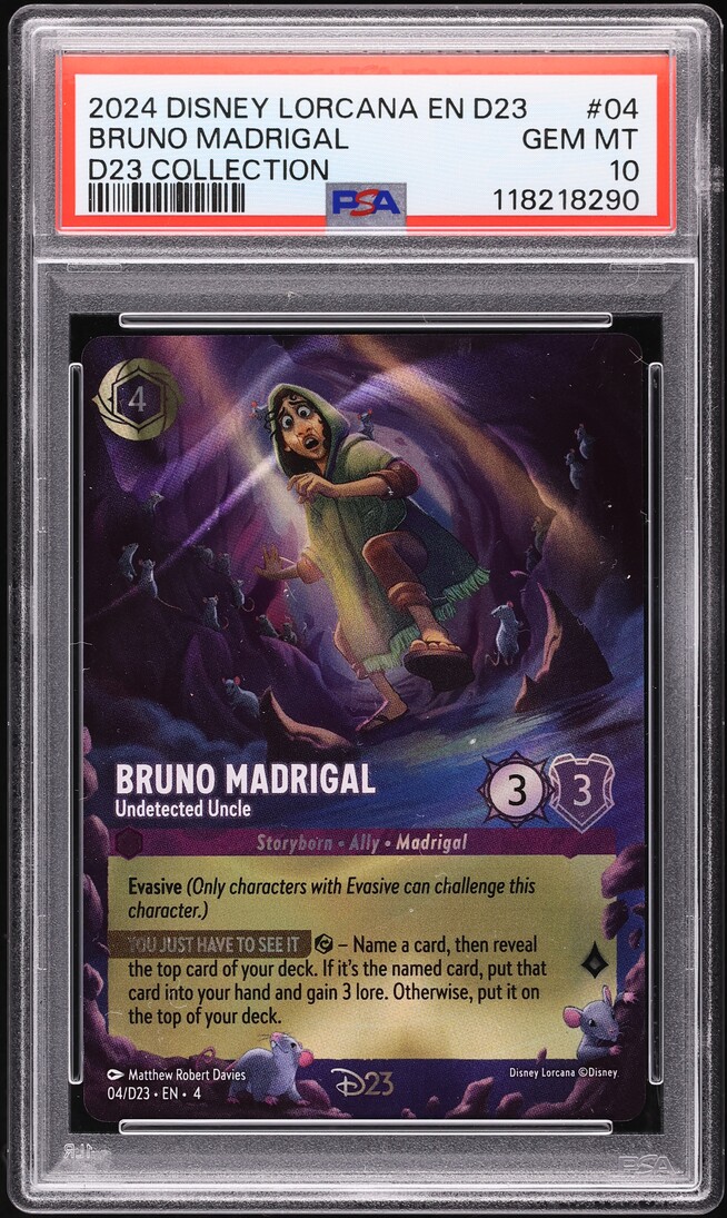 2024 Disney Lorcana Promo D23 Bruno Madrigal Undetected Uncle #4 PSA 10 GEM MINT