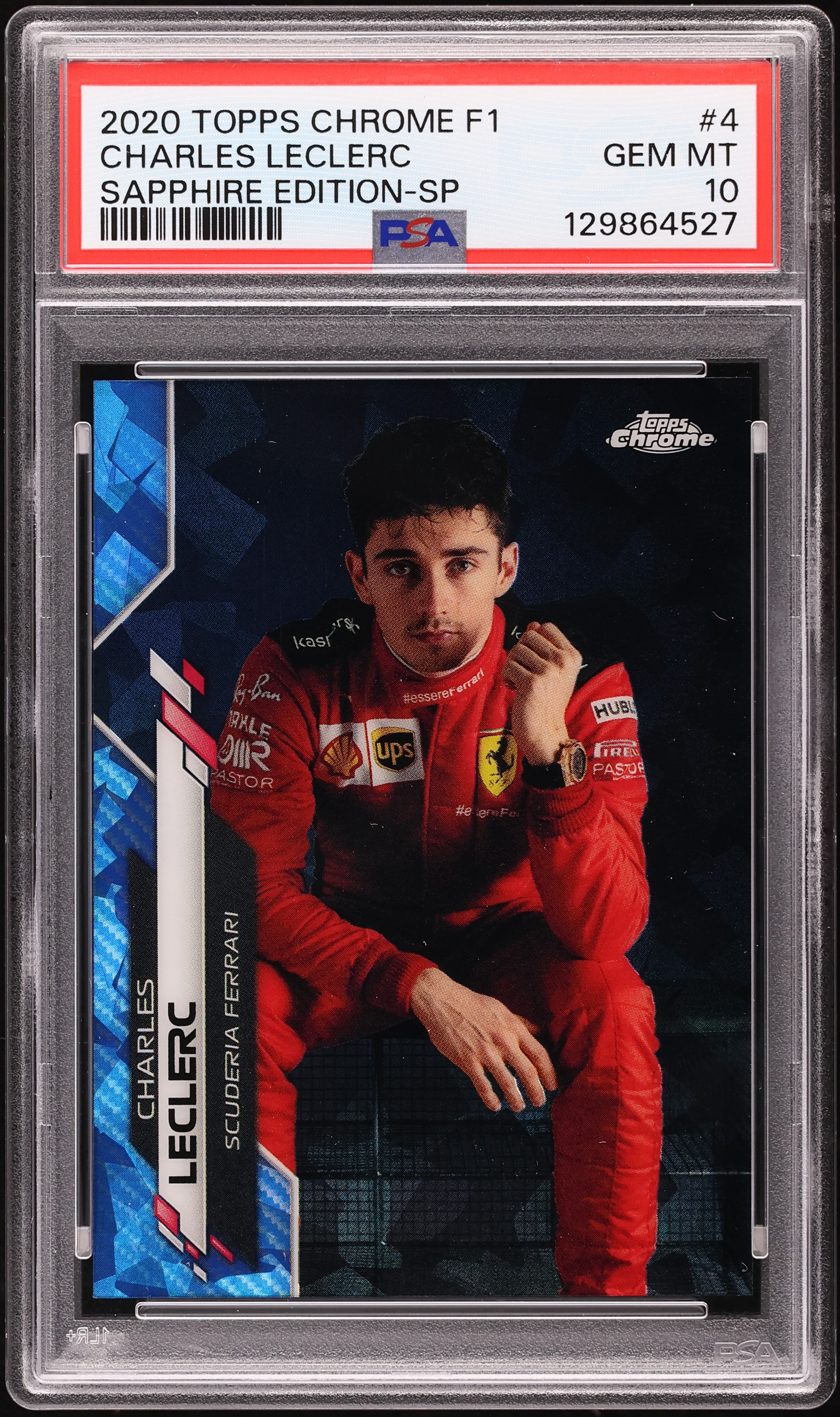 2020 Topps Chrome Formula 1 F1 Sapphire Charles Leclerc SP #4 PSA