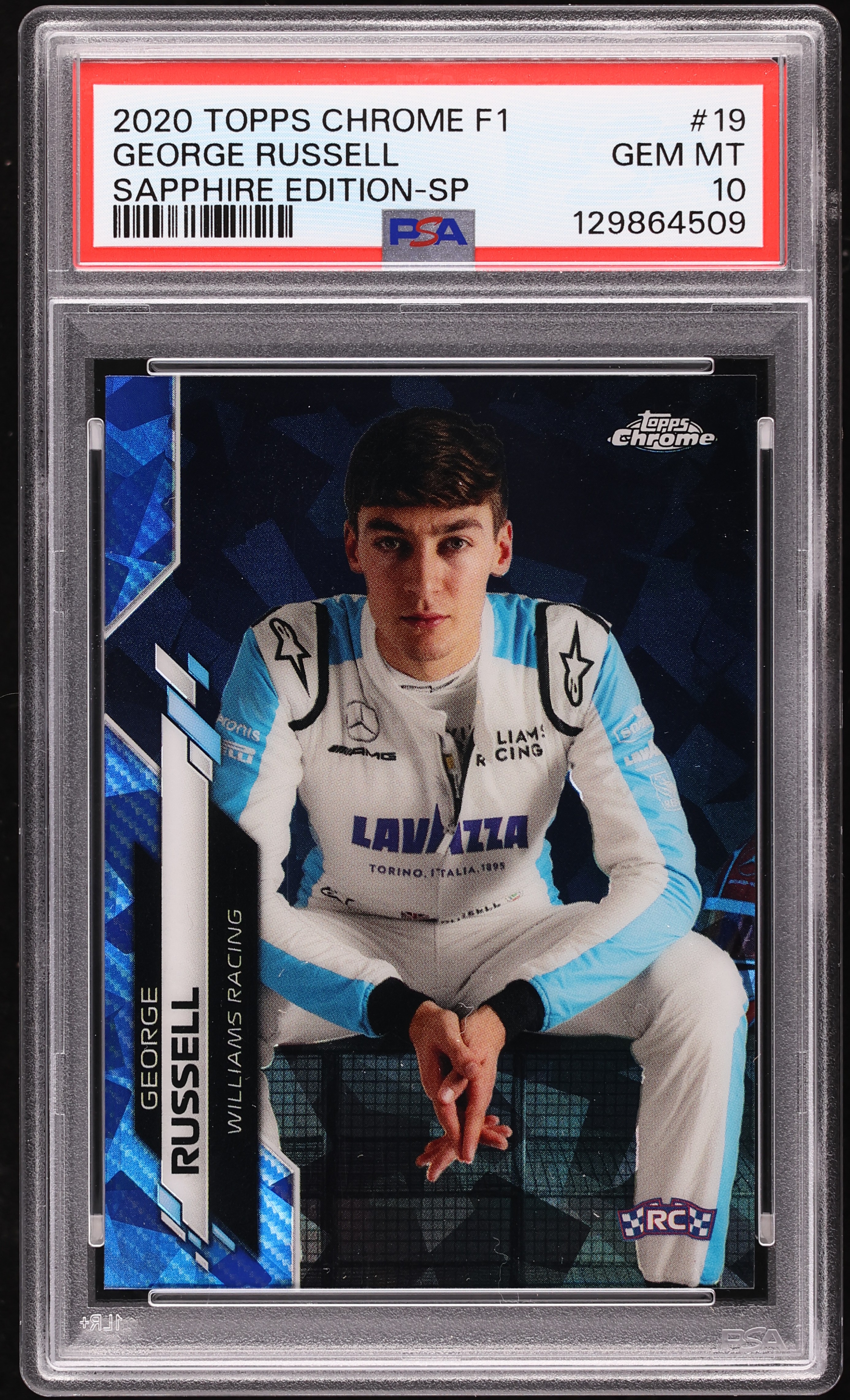 2020 Topps Chrome Formula 1 F1 Sapphire George Russell SP ROOKIE 