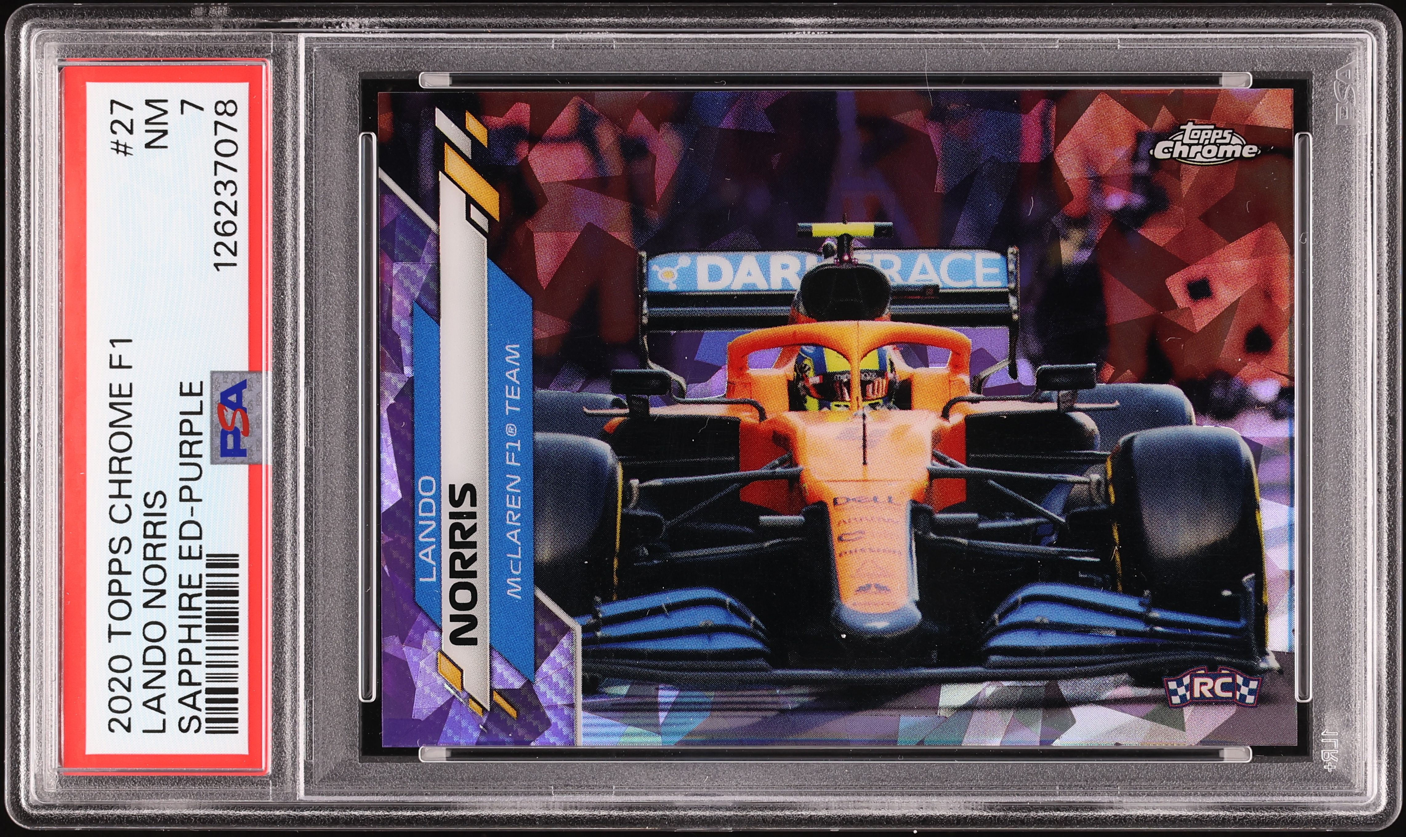2020 Topps Chrome Formula 1 F1 Sapphire Purple Lando Norris ROOKIE