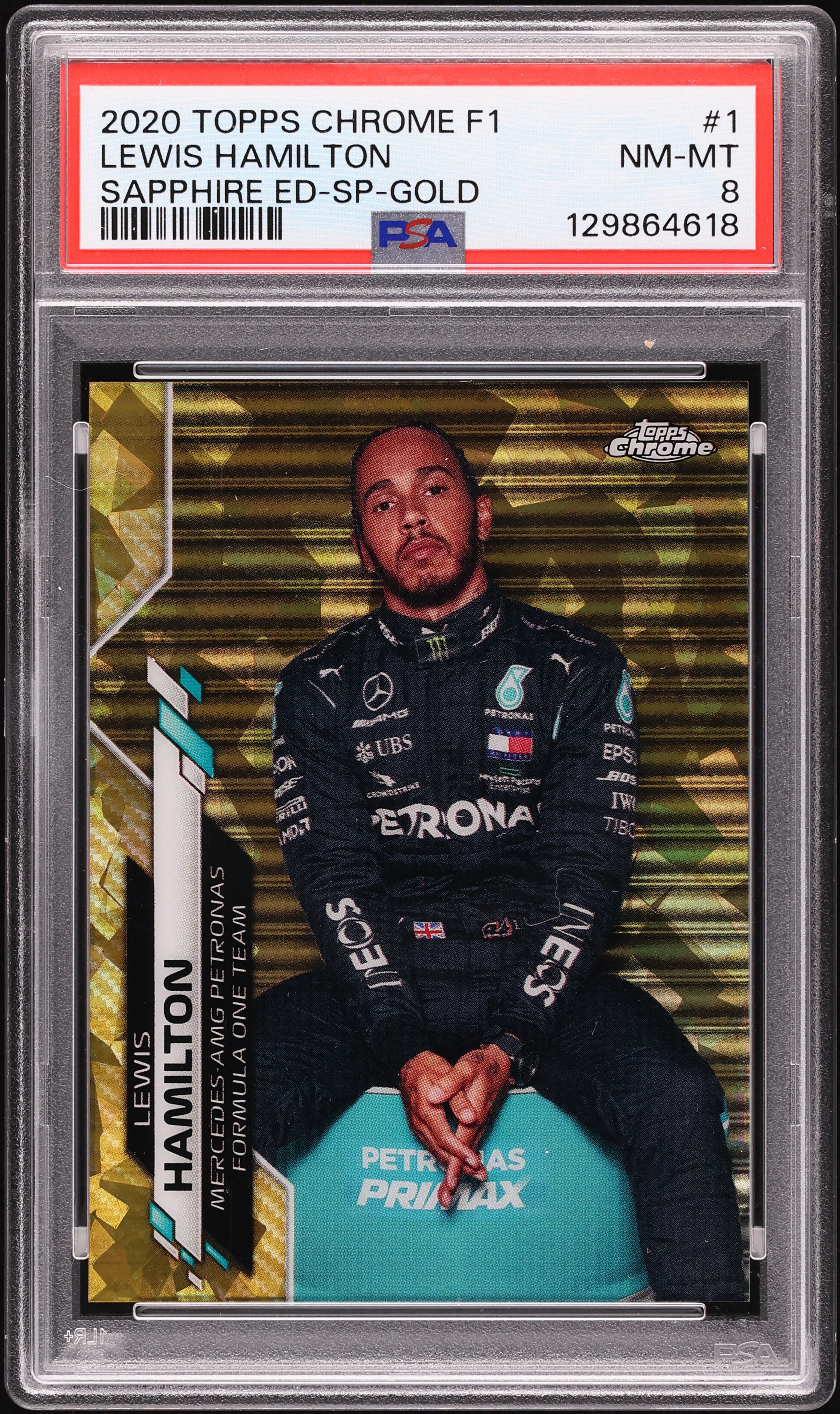 2020 Topps Chrome Formula 1 F1 Sapphire Gold Lewis Hamilton SP /50