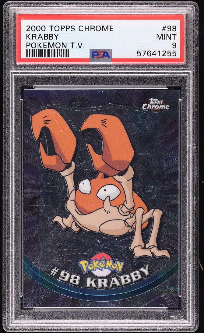 2000 Topps Chrome Pokemon Series 2 Krabby #98 PSA 9 MINT on