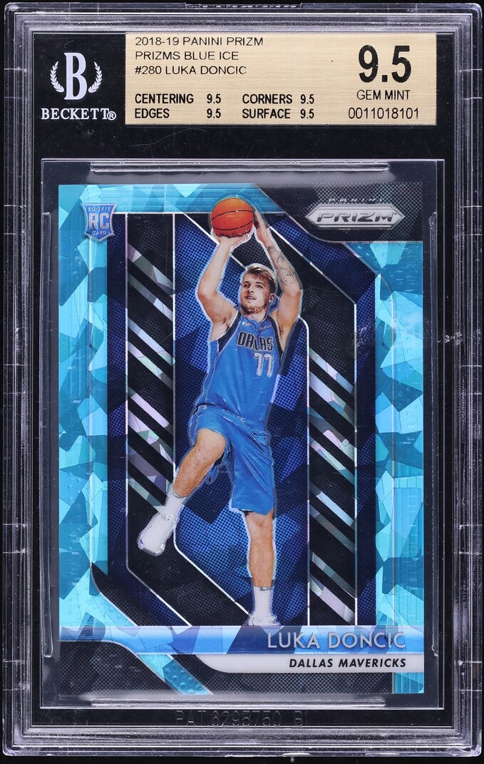 2018 Panini Prizm Blue Ice Luka Doncic ROOKIE /99 #280 BGS 9.5 GEM MINT