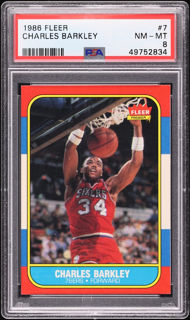 1986 Fleer Basketball Charles Barkley #7 PSA 8 NM-MT