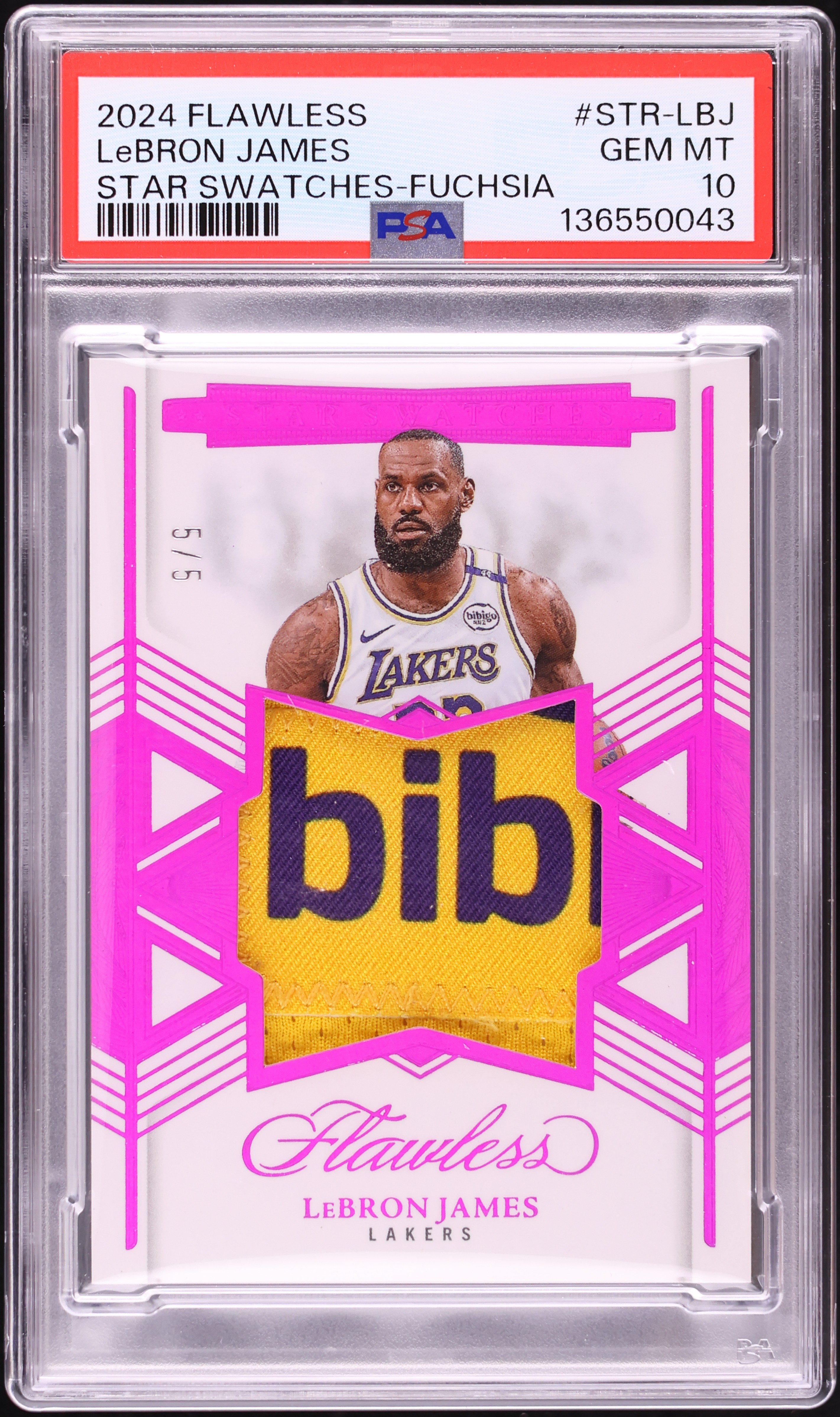 2024 Panini Flawless Star Swatches Fuchsia LeBron James PATCH 5/5