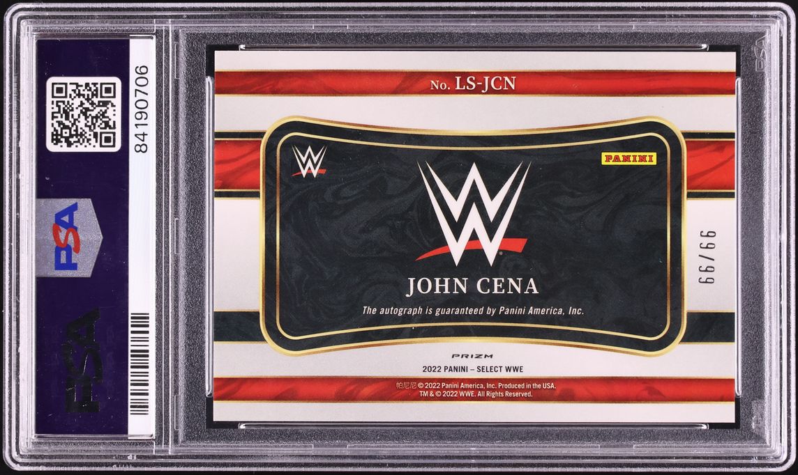 2022 Select WWE Legendary Signatures Red John Cena AUTO 99/99 #LSJCN PSA 10 GEM MINT